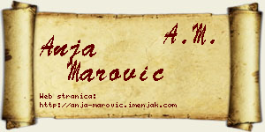 Anja Marović vizit kartica